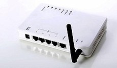  Fotolia/Ronen, Weier WLAN-Router mit Antenne