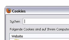  ORF.at, Screenshot von Firefox-Cookies-Einstellungen